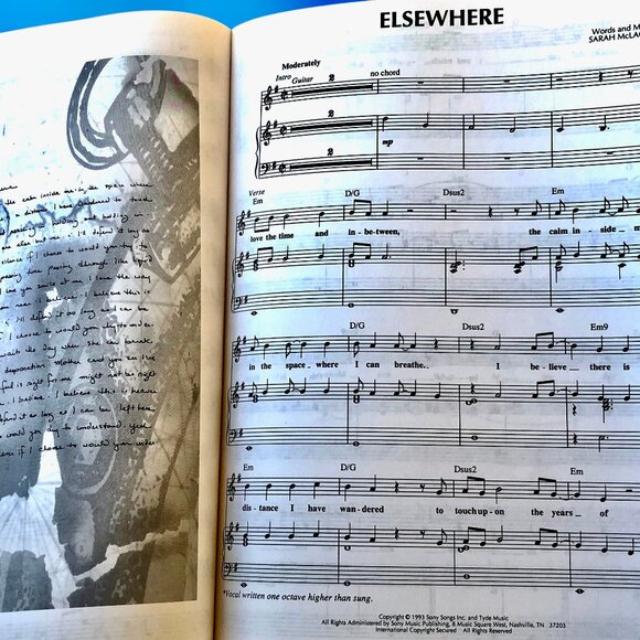 Sarah McLachlan Songbook Sheet Music Fumbling Ben's Song Plenty Ice Paperback - Picture 9 of 13